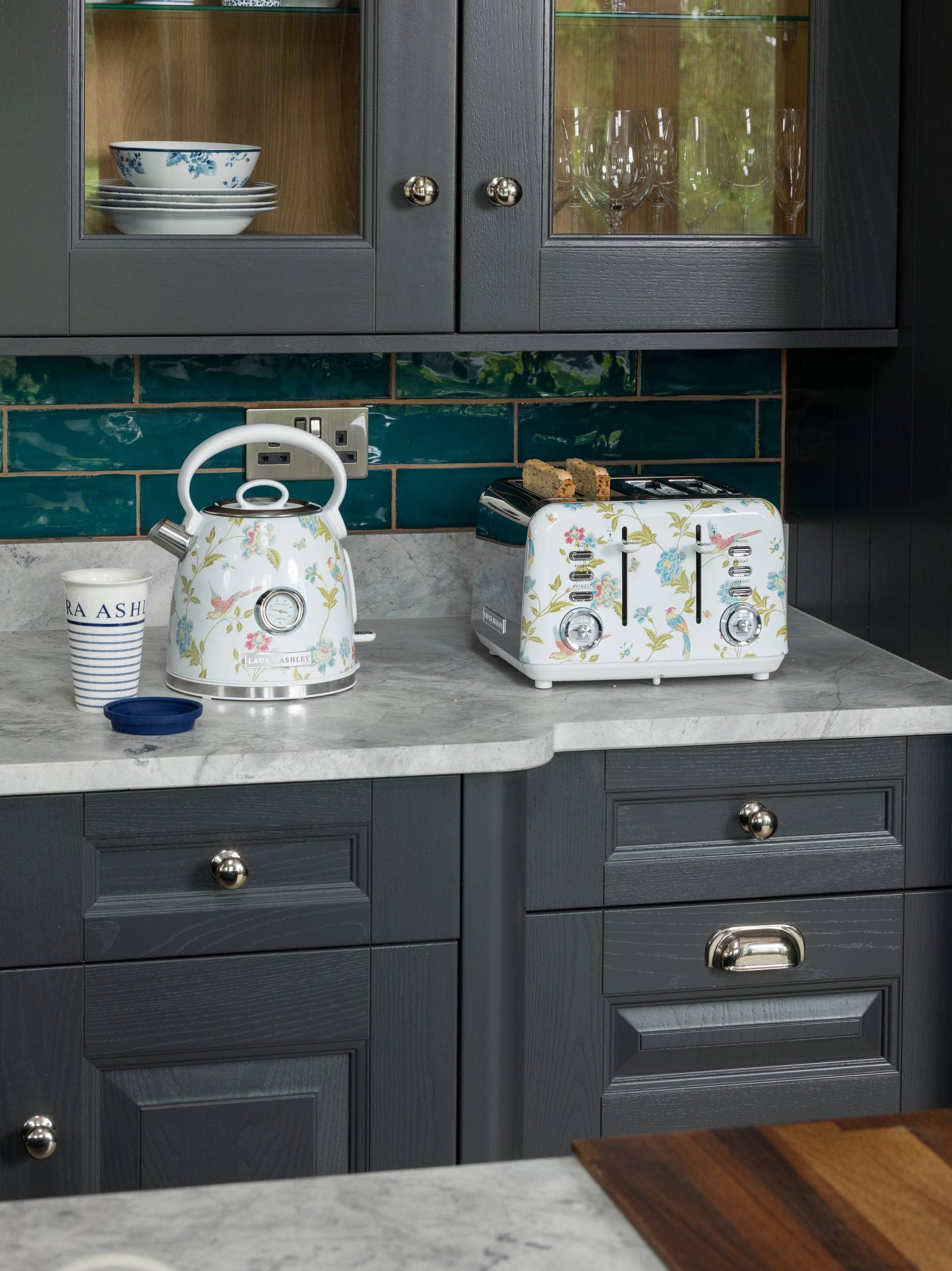 Bedale delicate raised panel and crystal knob detail