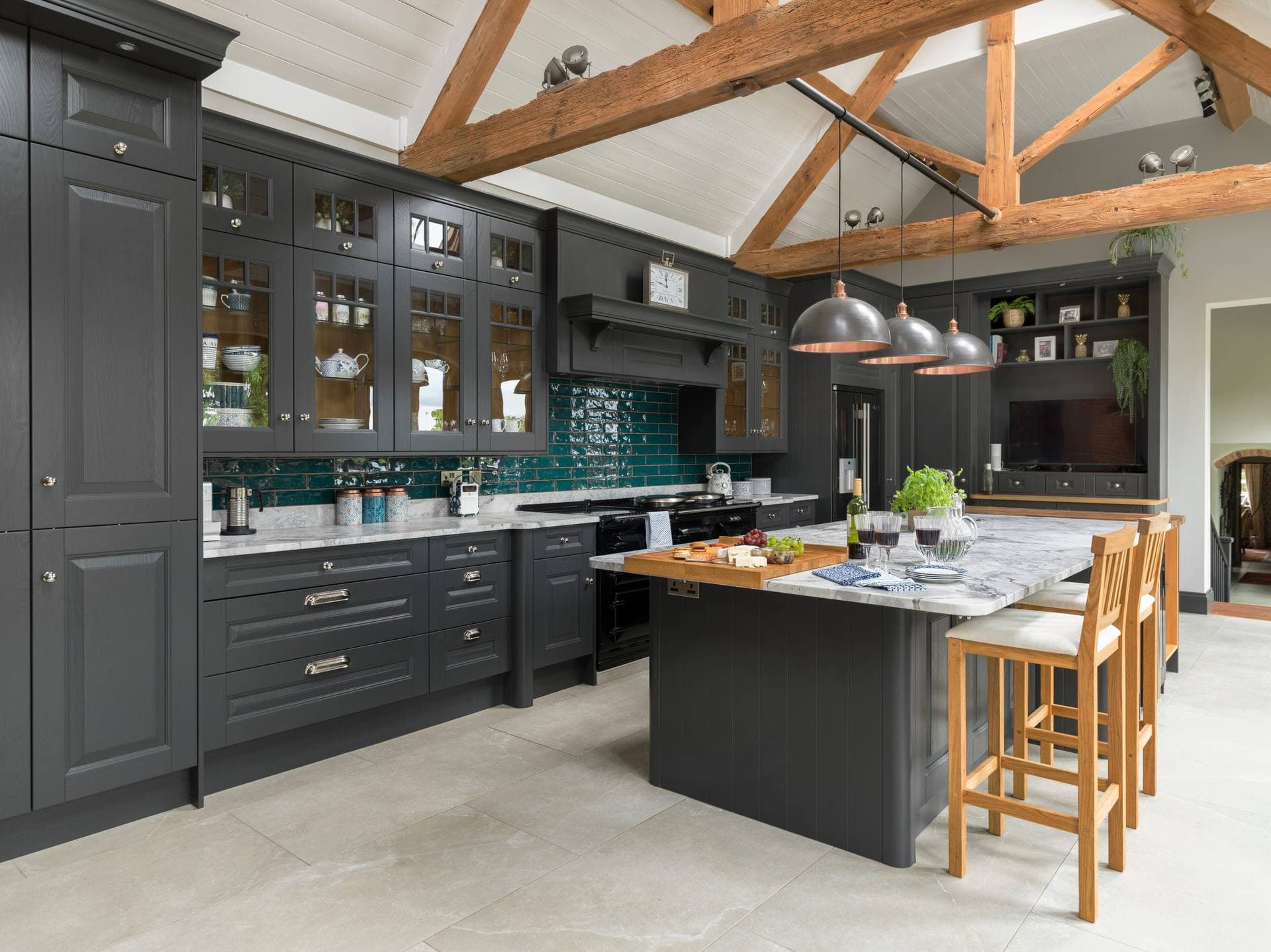 Bedale Black kitchen, refined classic with glazed dressers