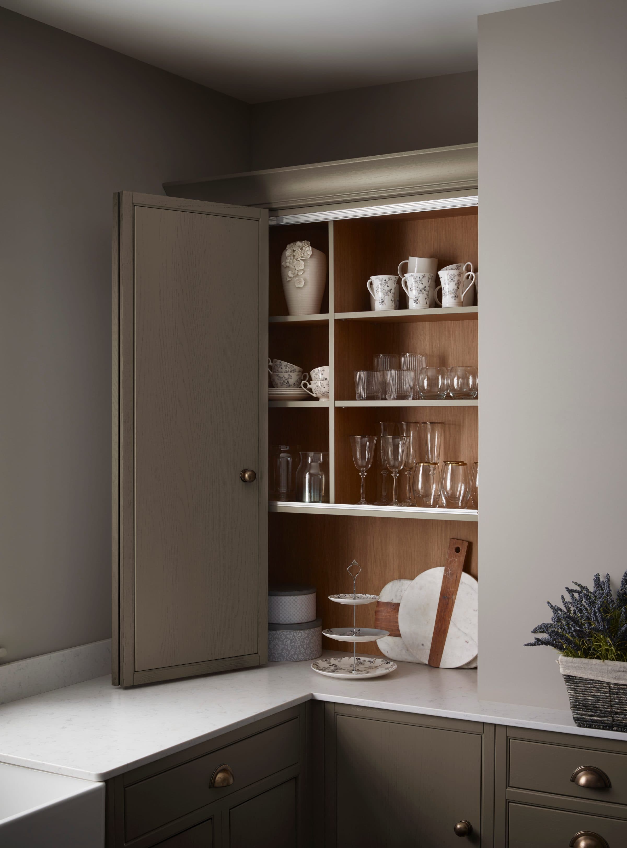 Harbury Clay, horizontal dresser with brass hardware detail
