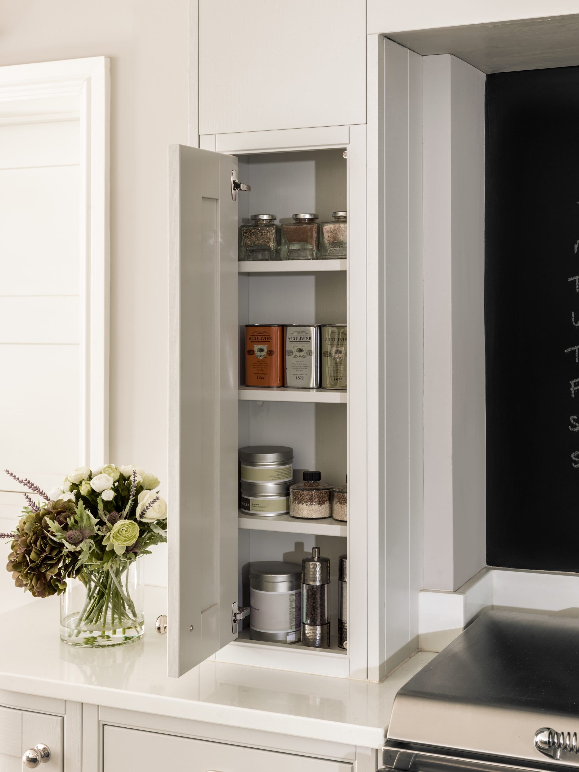 Harwood timber grain through paint finish close-up